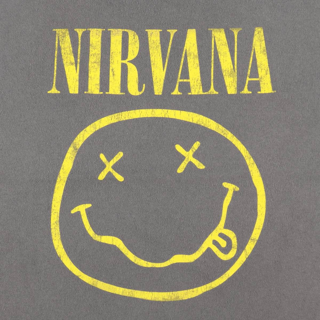 NIRVANA Nirvana Band T-shirt, Band T, Men's L size cotton Charcoal Vintage Second Hand