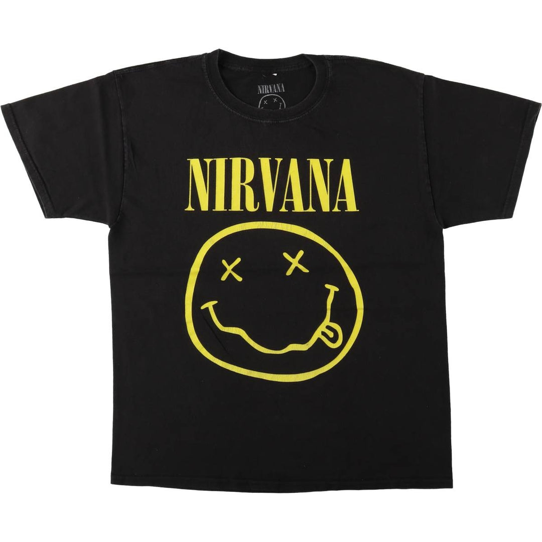 NIRVANA Nirvana Band T-shirt, Band T, Men's M size cotton black type Vintage Second Hand
