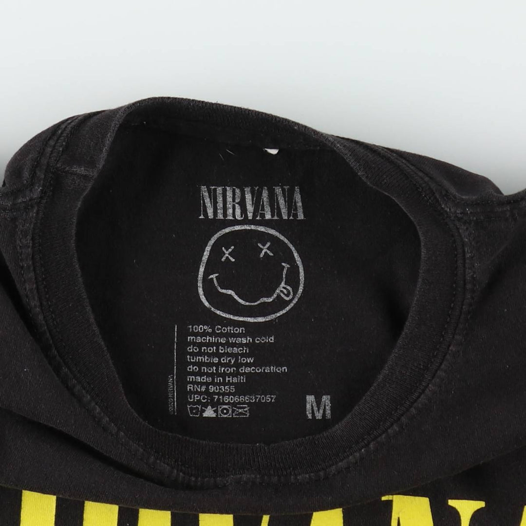 NIRVANA Nirvana Band T-shirt, Band T, Men's M size cotton black type Vintage Second Hand