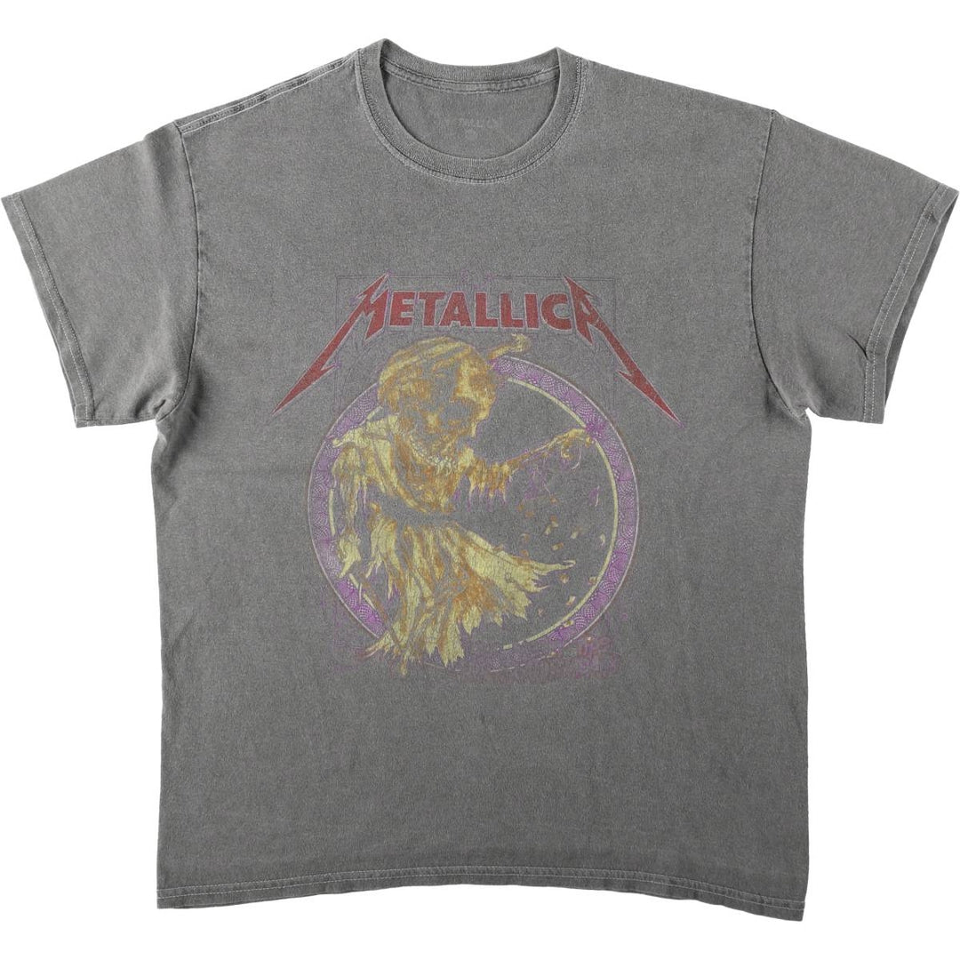 METALLICA Metallica Band T-shirt Band T Men's M size cotton gray type Vintage Second Hand