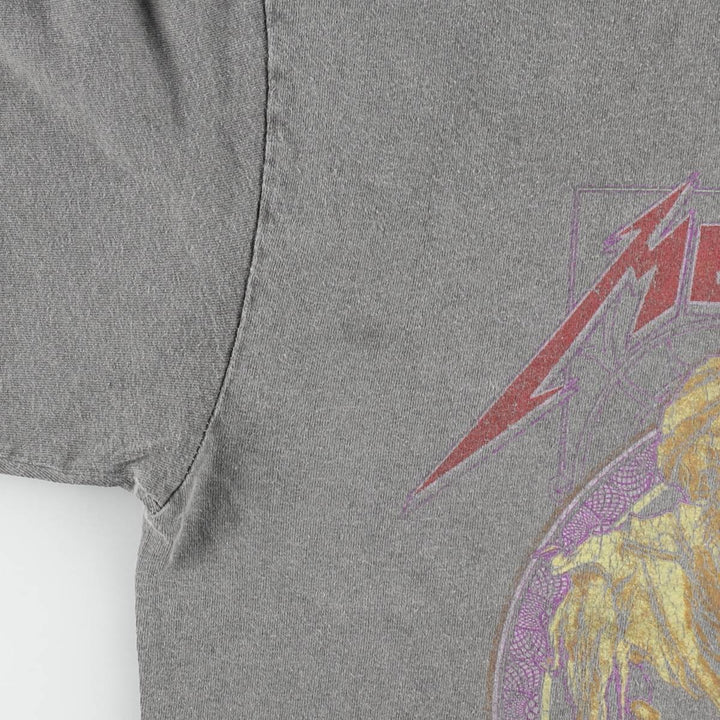 METALLICA Metallica Band T-shirt Band T Men's M size cotton gray type Vintage Second Hand