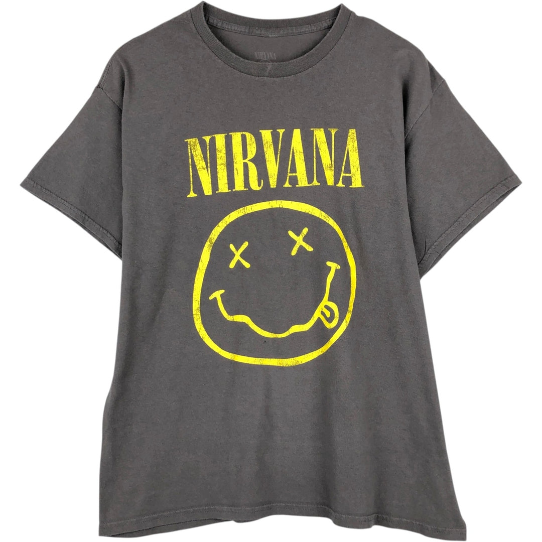 NIRVANA Nirvana Band T-shirt, Band T, Men's L size unclear Charcoal Vintage Second Hand