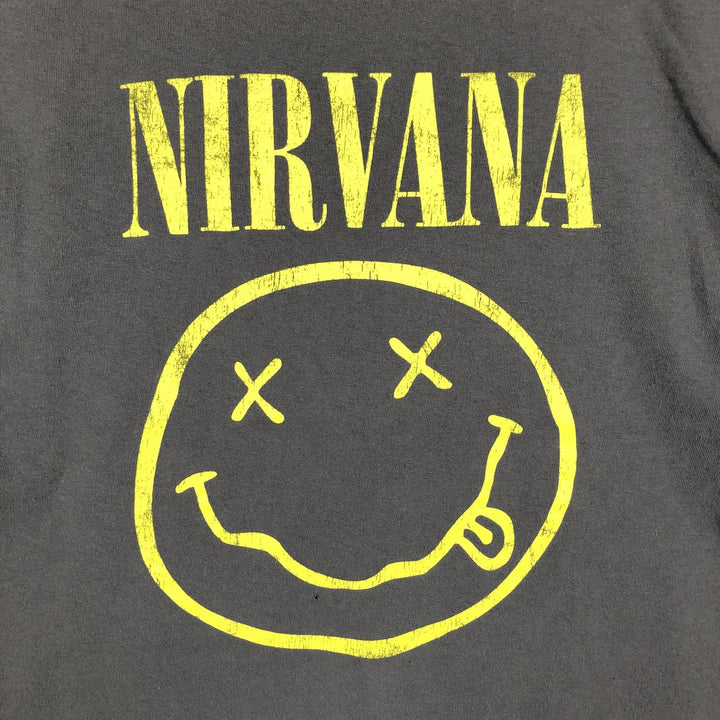 NIRVANA Nirvana Band T-shirt, Band T, Men's L size unclear Charcoal Vintage Second Hand