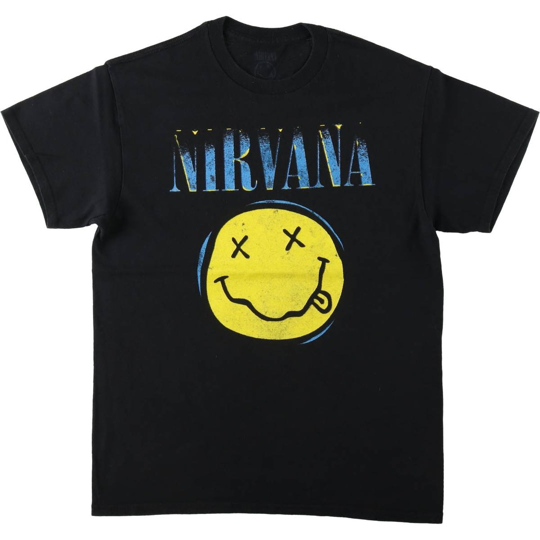 NIRVANA Nirvana Band T-shirt, Band T, Men's M size cotton black type Vintage Second Hand
