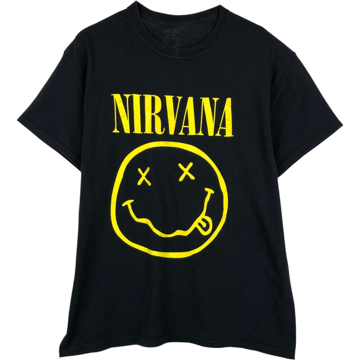 NIRVANA Nirvana Band T-shirt, Band T, Men's L size unclear black type Vintage Second Hand