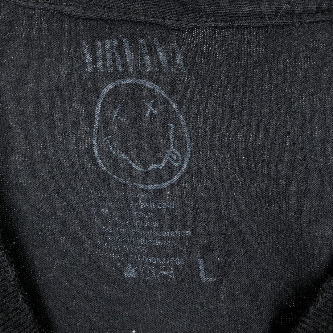 NIRVANA Nirvana Band T-shirt, Band T, Men's L size unclear black type Vintage Second Hand