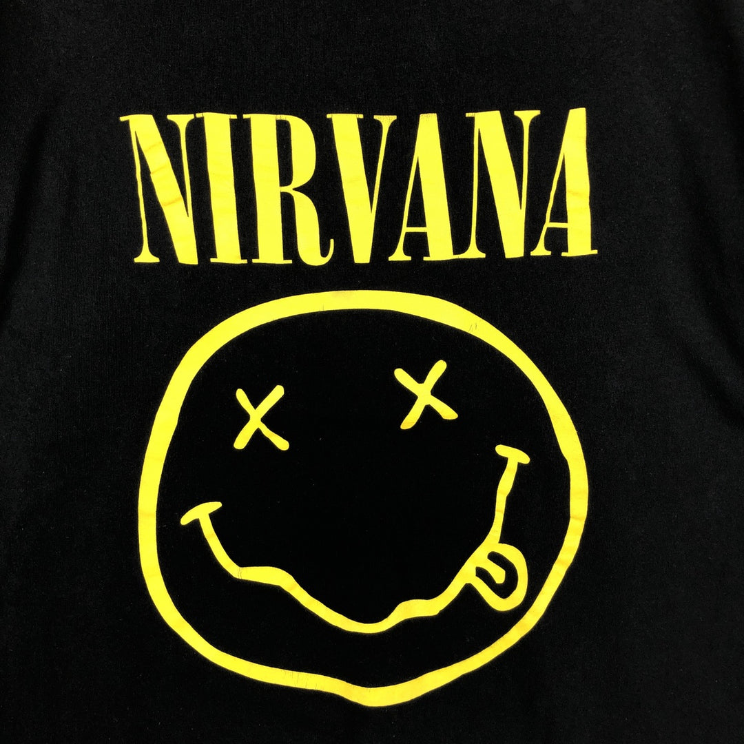 NIRVANA Nirvana Band T-shirt, Band T, Men's L size unclear black type Vintage Second Hand