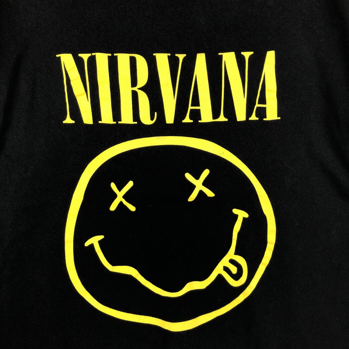 NIRVANA Nirvana Band T-shirt, Band T, Men's L size unclear black type Vintage Second Hand