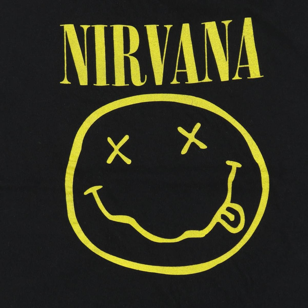 NIRVANA Nirvana Band T-shirt, Band T, Men's L size cotton black type Vintage Second Hand