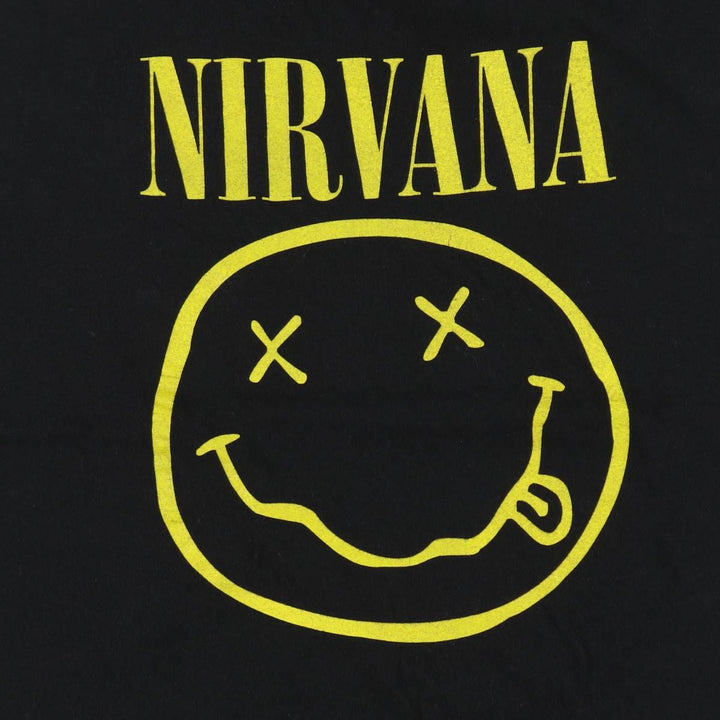 NIRVANA Nirvana Band T-shirt, Band T, Men's L size cotton black type Vintage Second Hand
