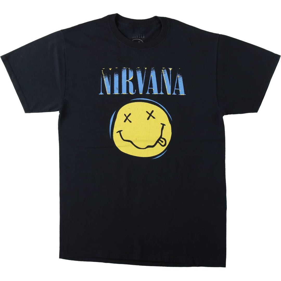 NIRVANA Nirvana Band T-shirt, Band T, Men's M size cotton black type Vintage Second Hand