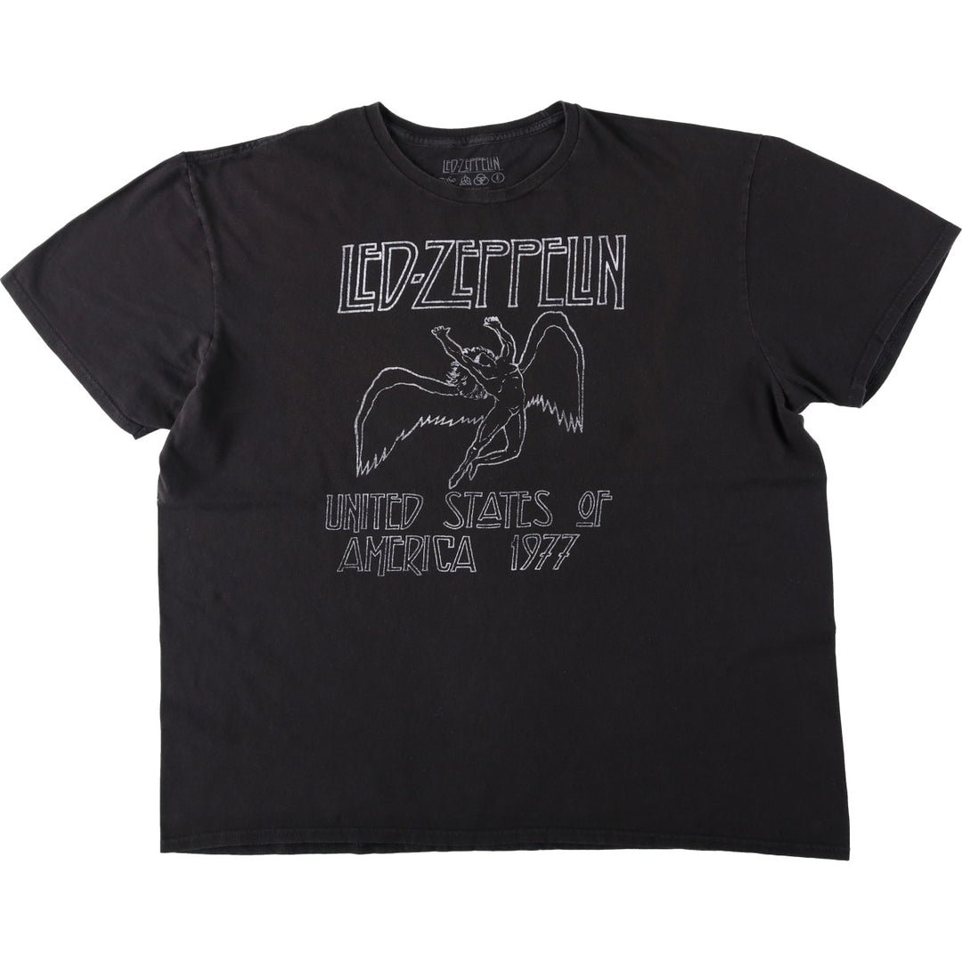 Led Zeppelin Band T-Shirt, Band Tee, Men's XXL cotton black type Vintage Second Hand