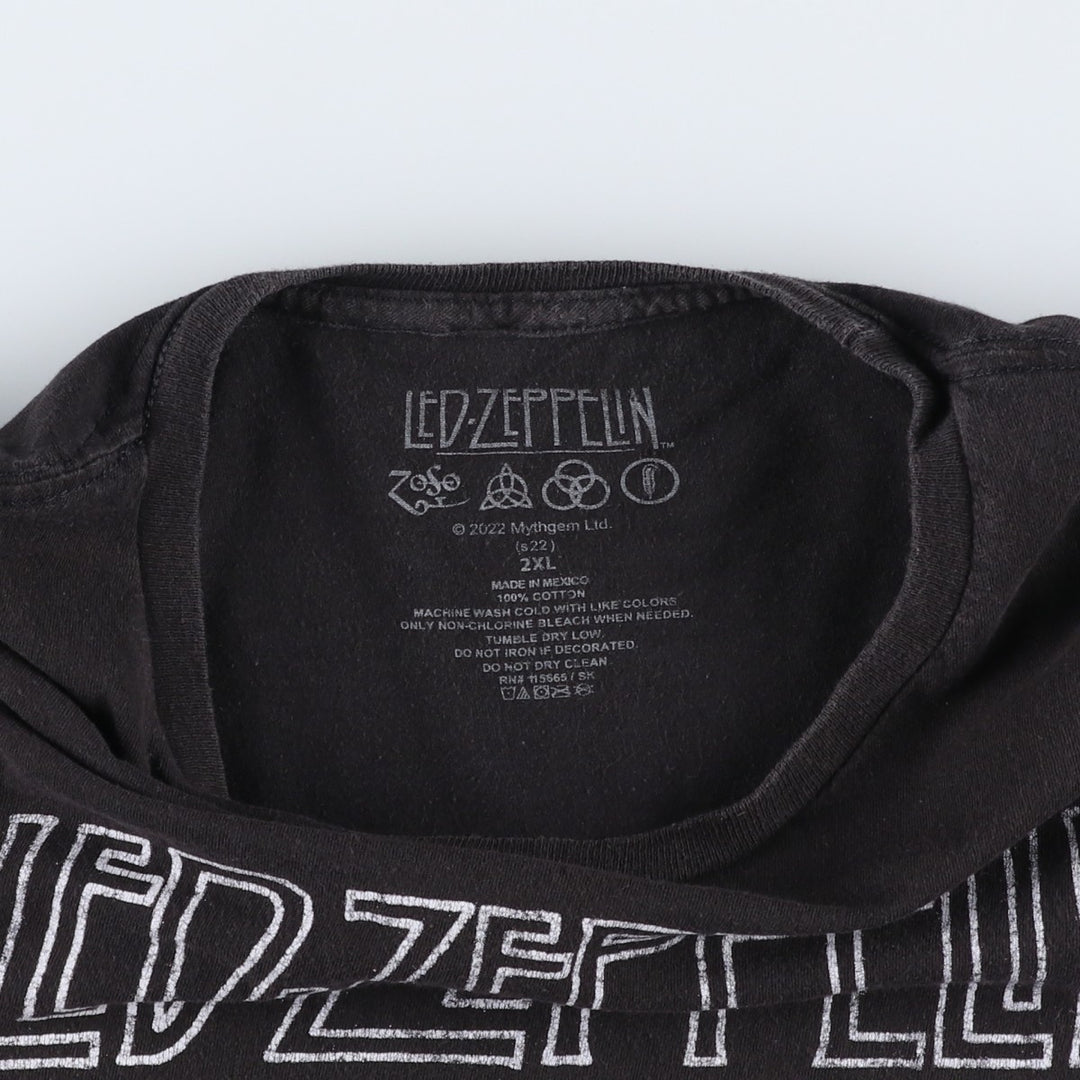Led Zeppelin Band T-Shirt, Band Tee, Men's XXL cotton black type Vintage Second Hand