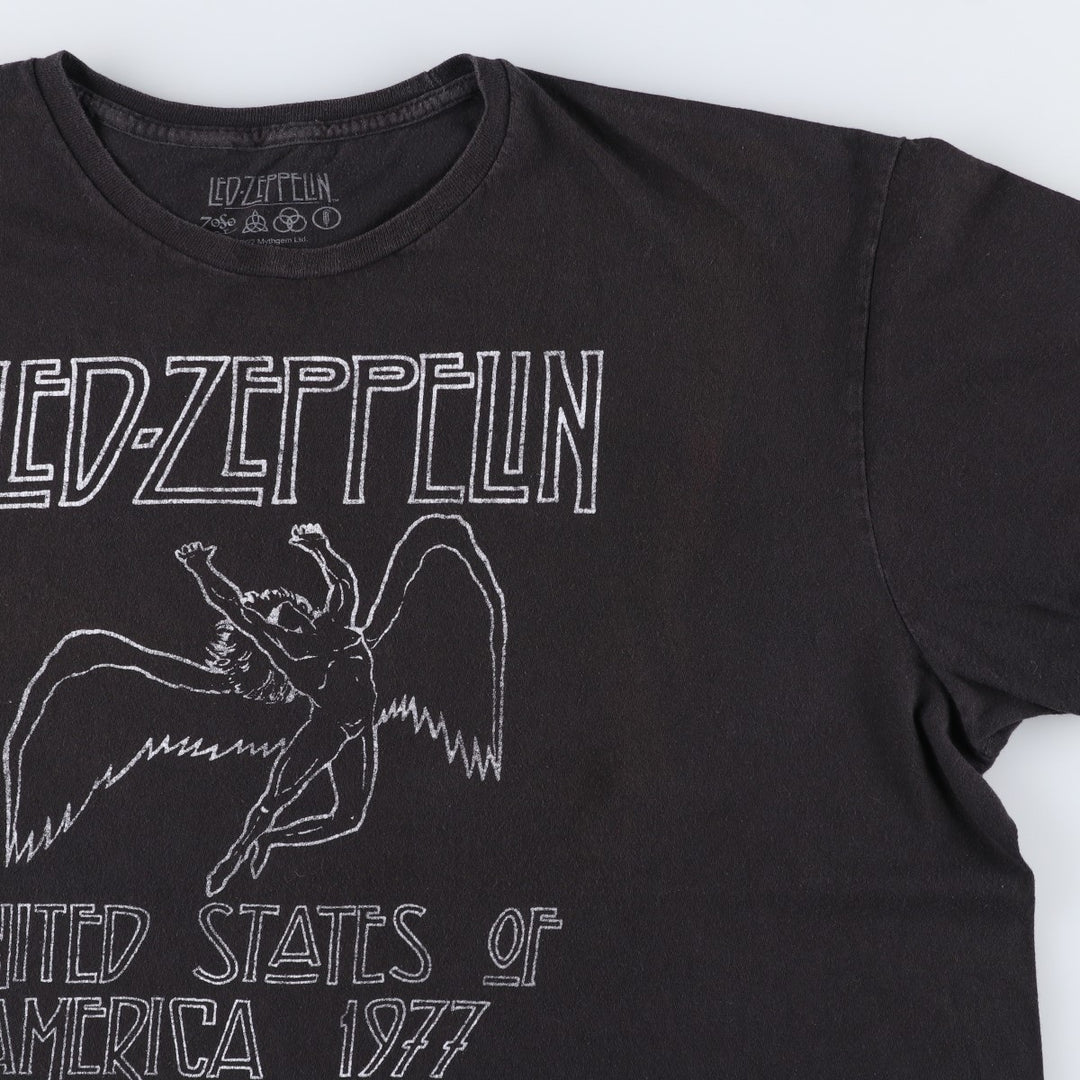 Led Zeppelin Band T-Shirt, Band Tee, Men's XXL cotton black type Vintage Second Hand