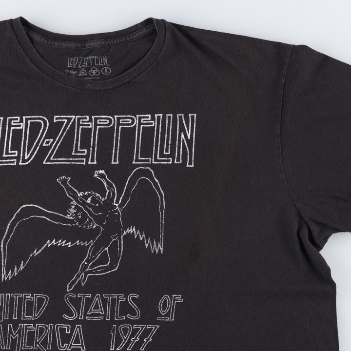 Led Zeppelin Band T-Shirt, Band Tee, Men's XXL cotton black type Vintage Second Hand
