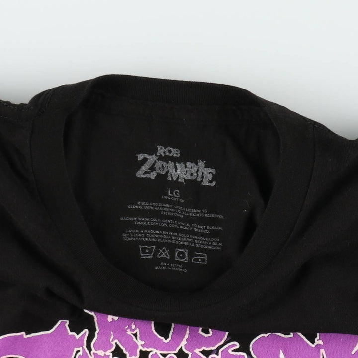 Rob Zombie Rob Zombie Band T-shirt Band T Men's L size cotton black type Vintage Second Hand