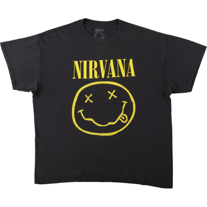 NIRVANA Nirvana Band T-shirt, Band T, Men's XL size cotton black type Vintage Second Hand