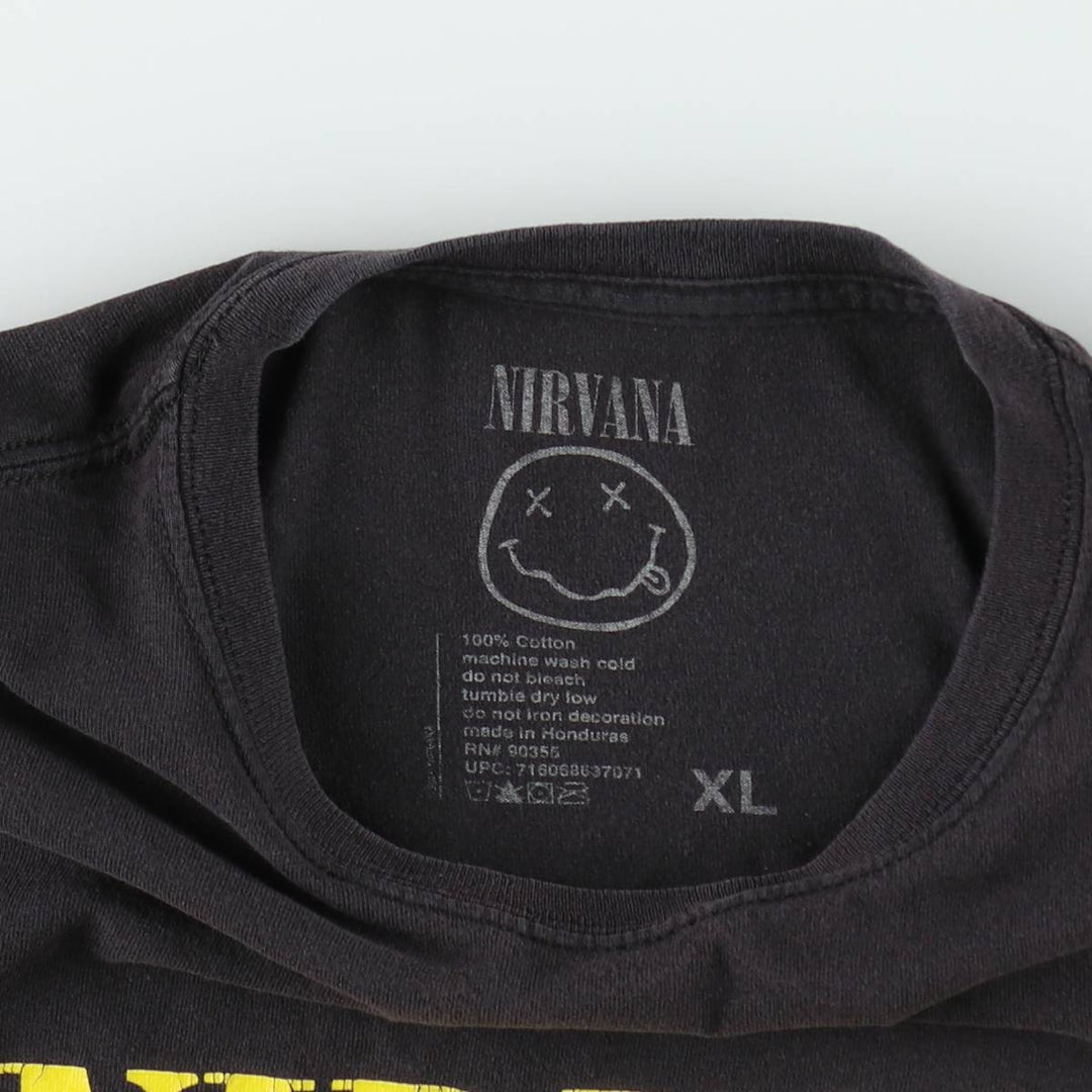 NIRVANA Nirvana Band T-shirt, Band T, Men's XL size cotton black type Vintage Second Hand