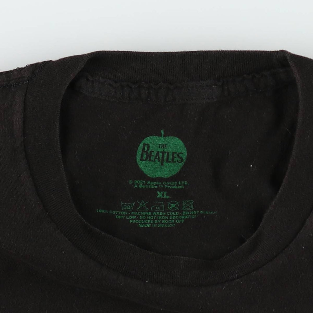 THE BEATLES Band T-shirt, Band T, Men's XL size cotton black type Vintage Second Hand
