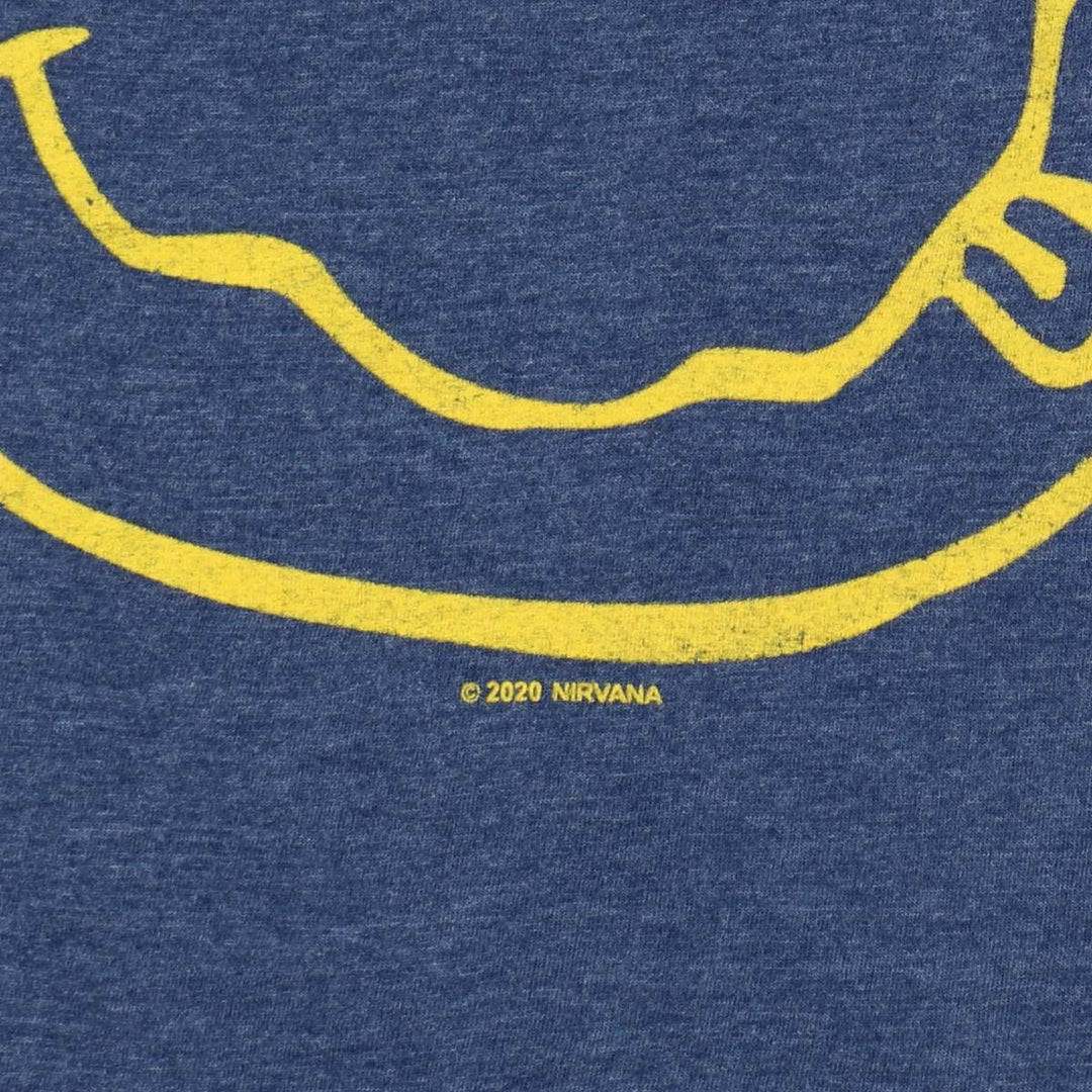 NIRVANA Nirvana Band T-shirt, Band T, Men's XL size cotton blue type Vintage Second Hand