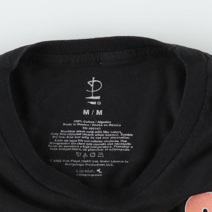 PINK FLOYD Pink Floyd Band T-shirt Band T Men's M size cotton black type Vintage Second Hand