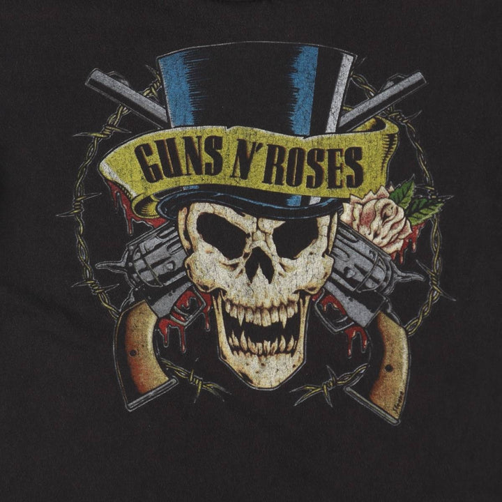 BRAVADO GUNS N' ROSES Skull Pattern Band T-Shirt (Men's Size M) cotton black type Vintage Second Hand