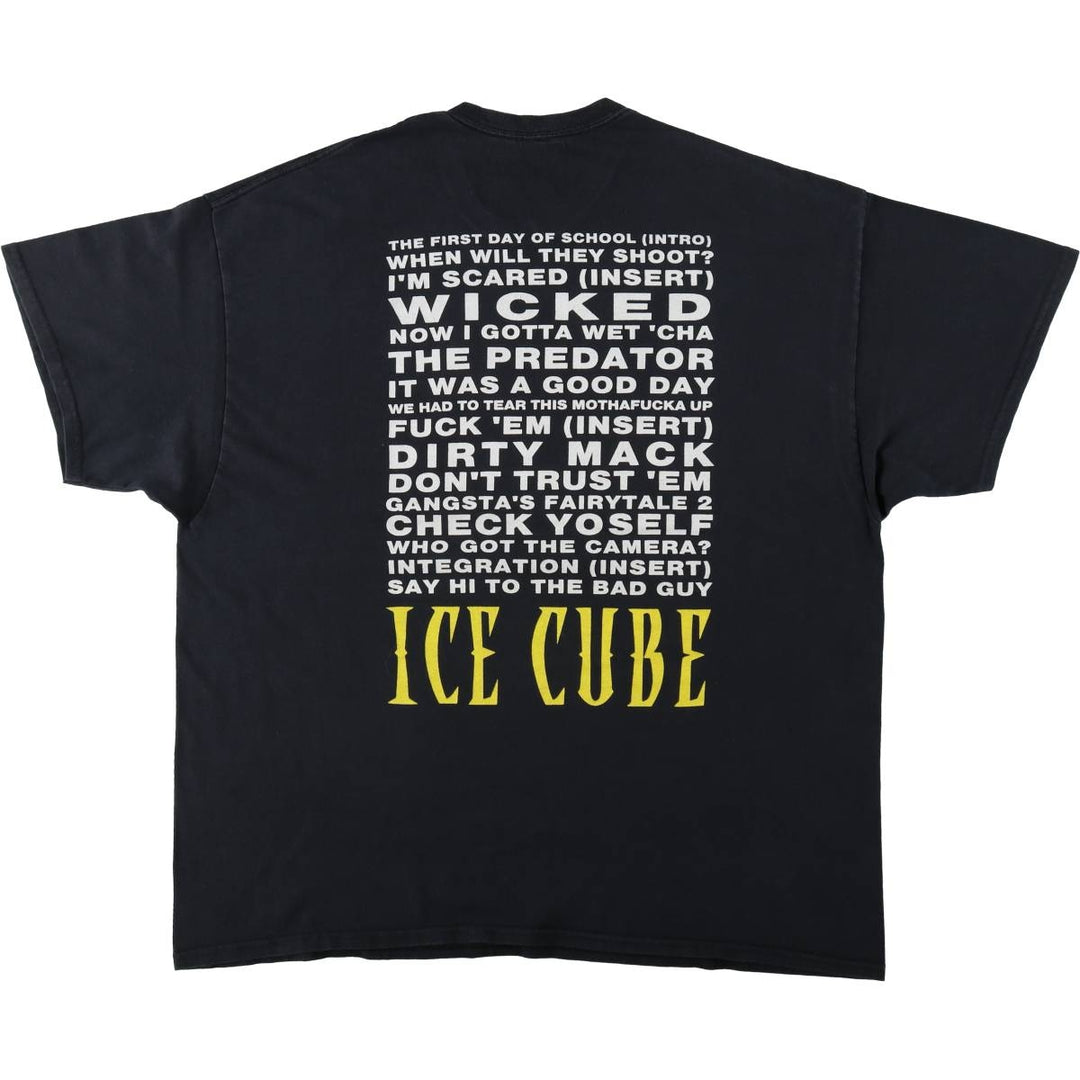 ICE CUBE Rap T-shirt, Men's XL size cotton black type Vintage Second Hand