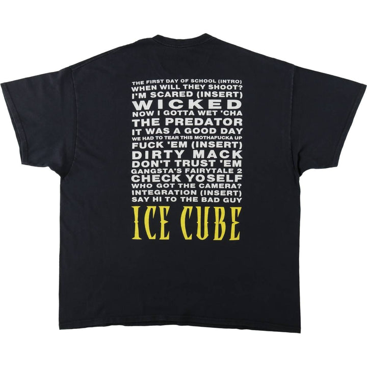 ICE CUBE Rap T-shirt, Men's XL size cotton black type Vintage Second Hand