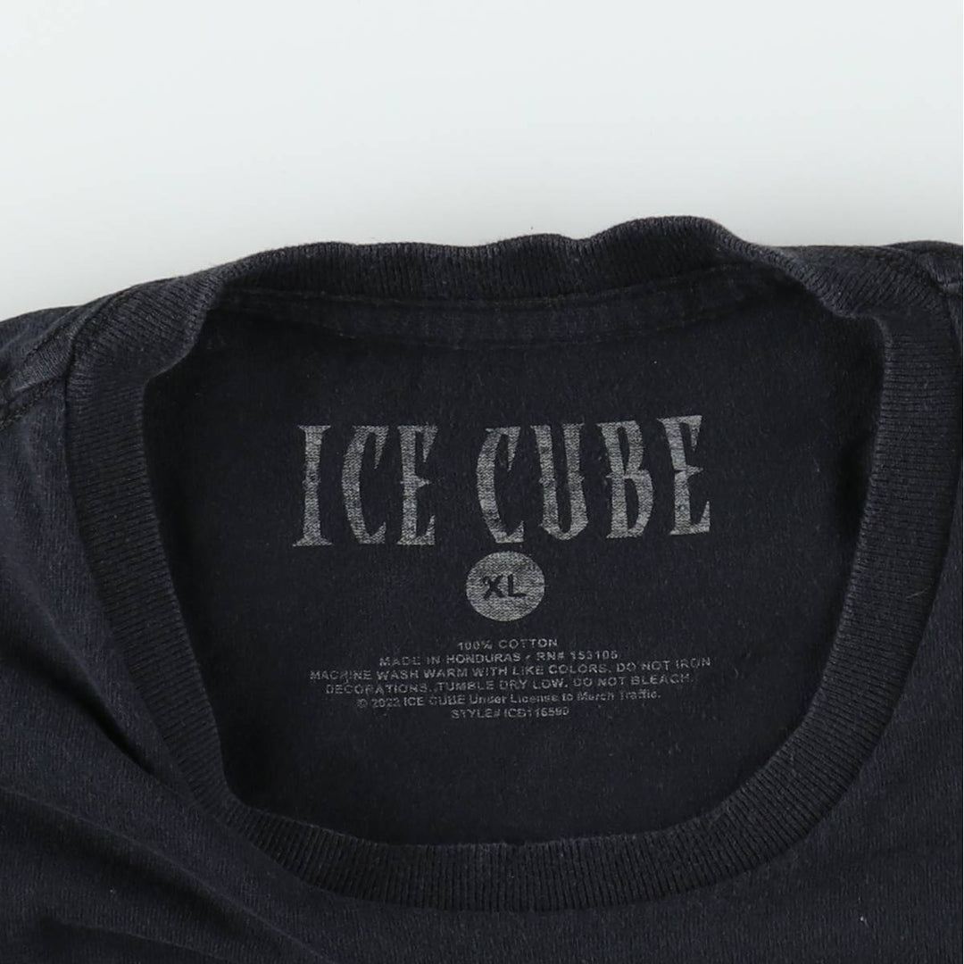 ICE CUBE Rap T-shirt, Men's XL size cotton black type Vintage Second Hand