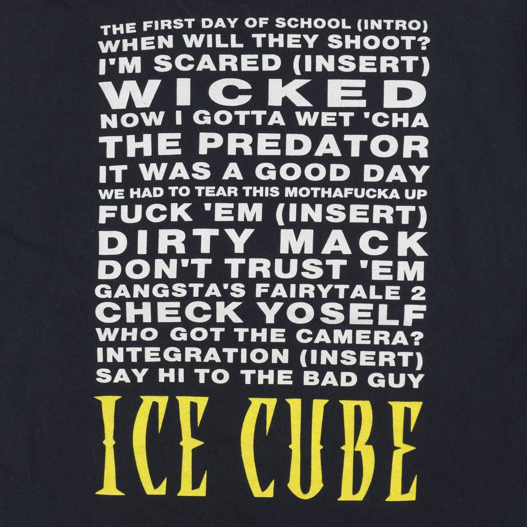 ICE CUBE Rap T-shirt, Men's XL size cotton black type Vintage Second Hand