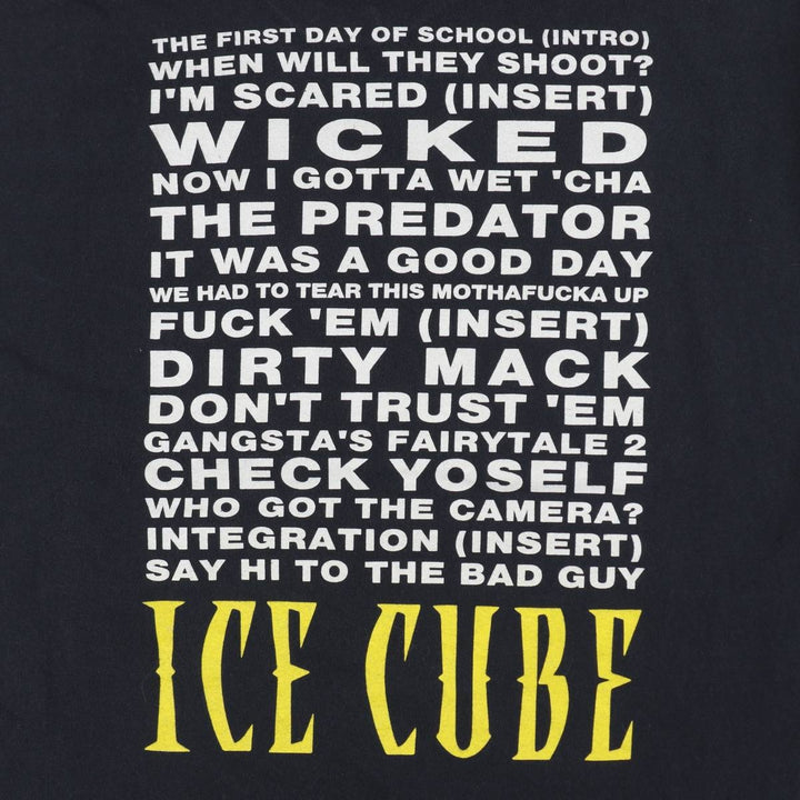 ICE CUBE Rap T-shirt, Men's XL size cotton black type Vintage Second Hand