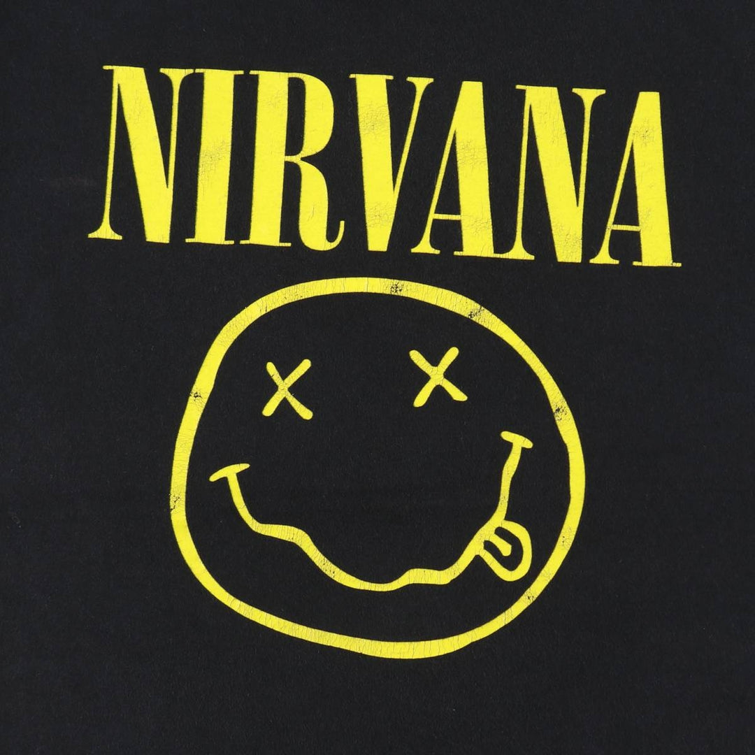 NIRVANA Nirvana Band T-shirt, Band T, Men's L size cotton black type Vintage Second Hand
