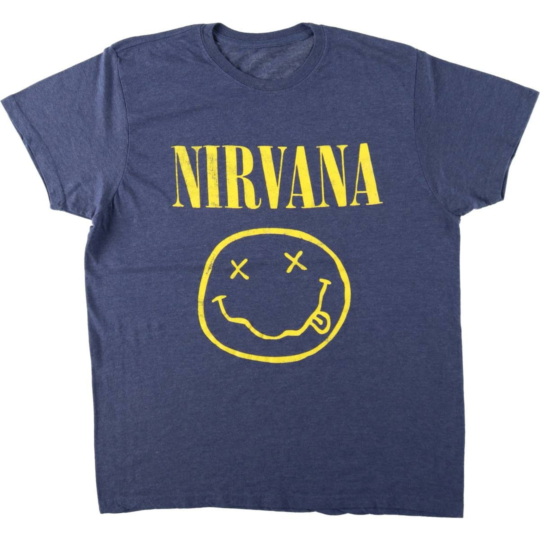 NIRVANA Nirvana Band T-shirt, Band T, Men's XL size unclear blue type Vintage Second Hand