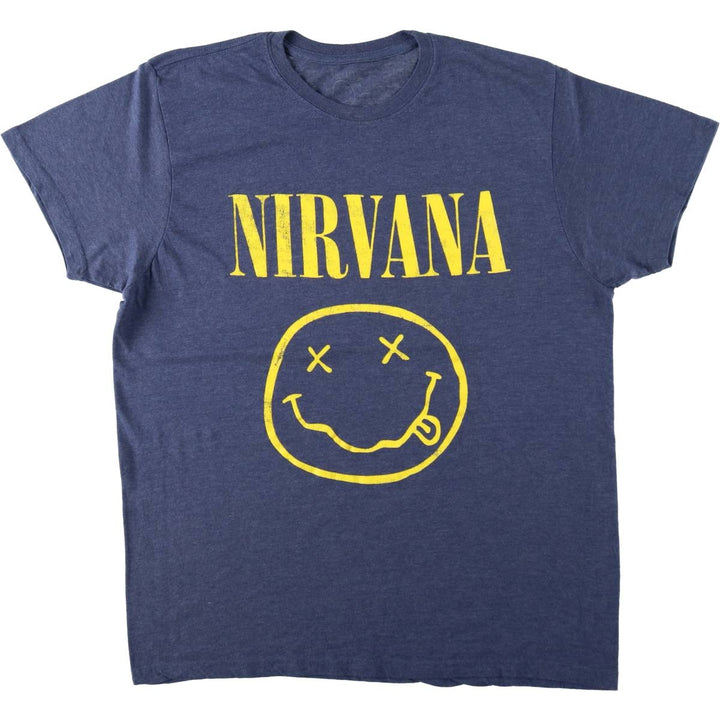 NIRVANA Nirvana Band T-shirt, Band T, Men's XL size unclear blue type Vintage Second Hand