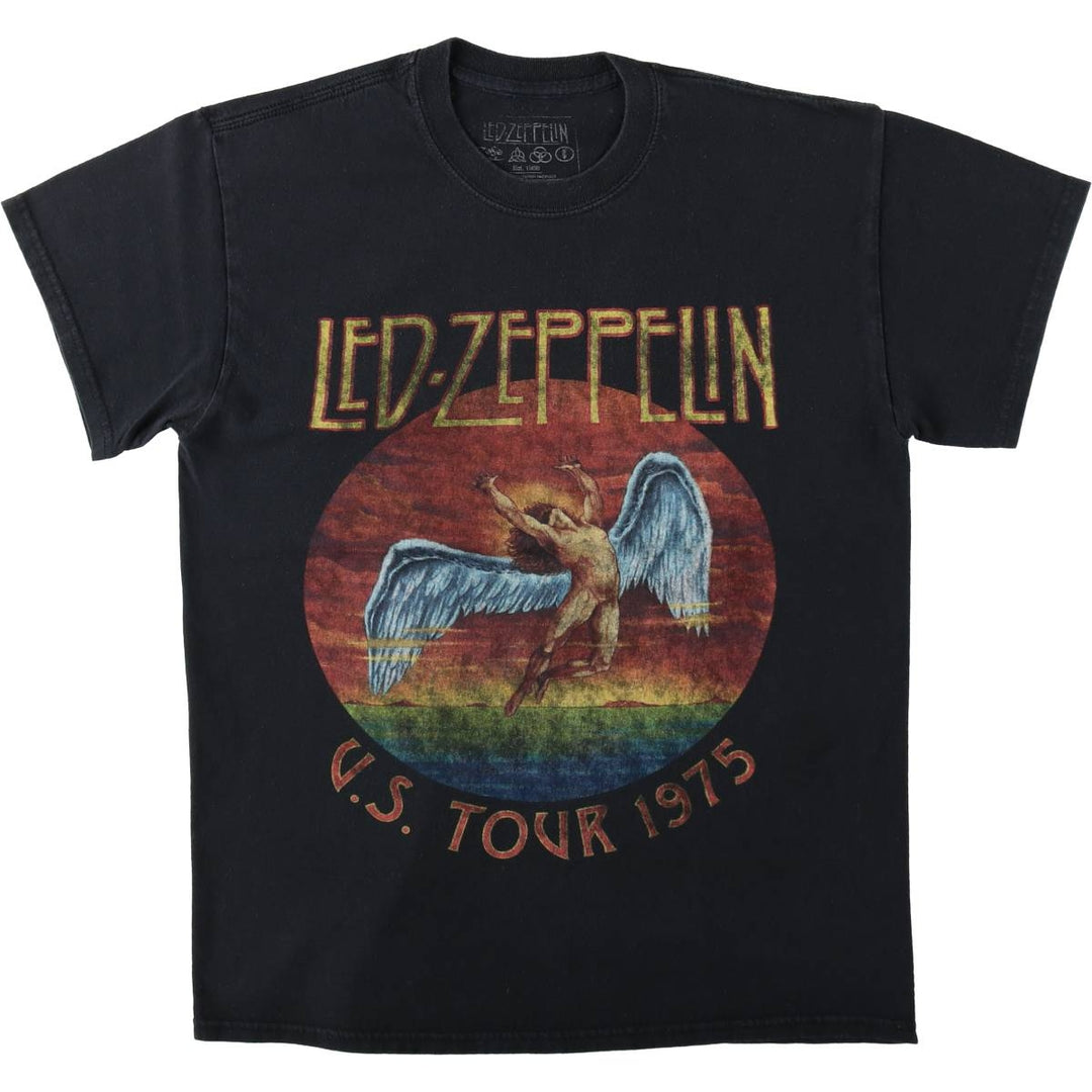 Led Zeppelin Band T-shirt, Band T, Men's M size cotton black type Vintage Second Hand