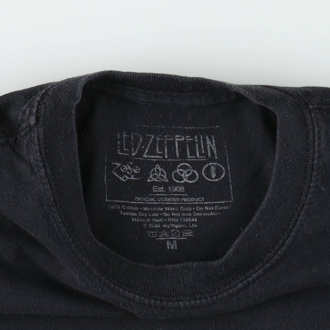 Led Zeppelin Band T-shirt, Band T, Men's M size cotton black type Vintage Second Hand