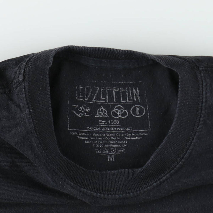 Led Zeppelin Band T-shirt, Band T, Men's M size cotton black type Vintage Second Hand