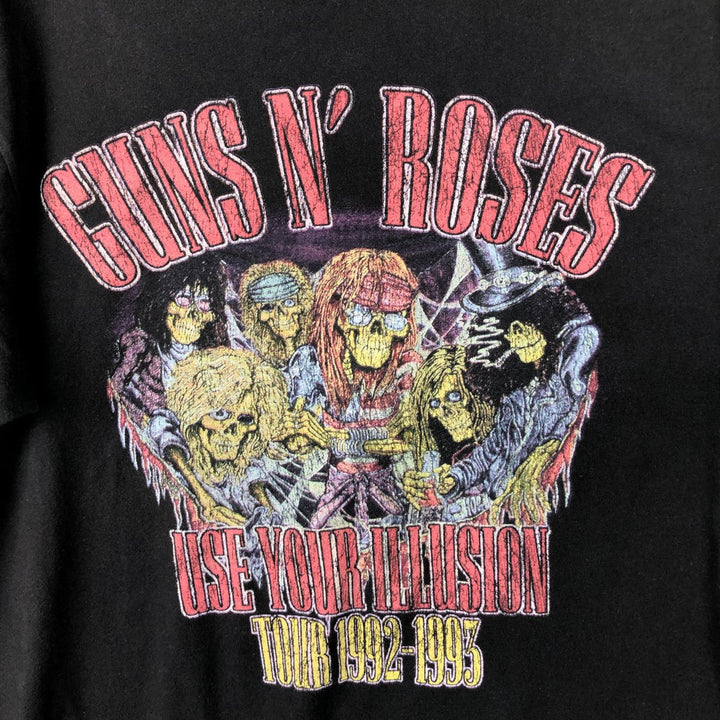 GUNS N' ROSES Guns N' Roses Band T-shirt Band T Men's L size cotton black type Vintage Second Hand