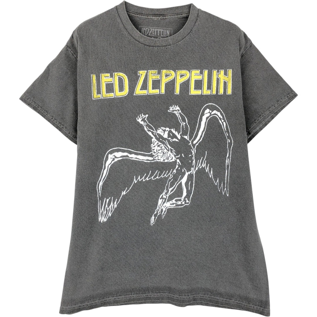 LED ZEPPELIN Led Zeppelin Band T-shirt Band T Men's S size cotton gray type Vintage Second Hand