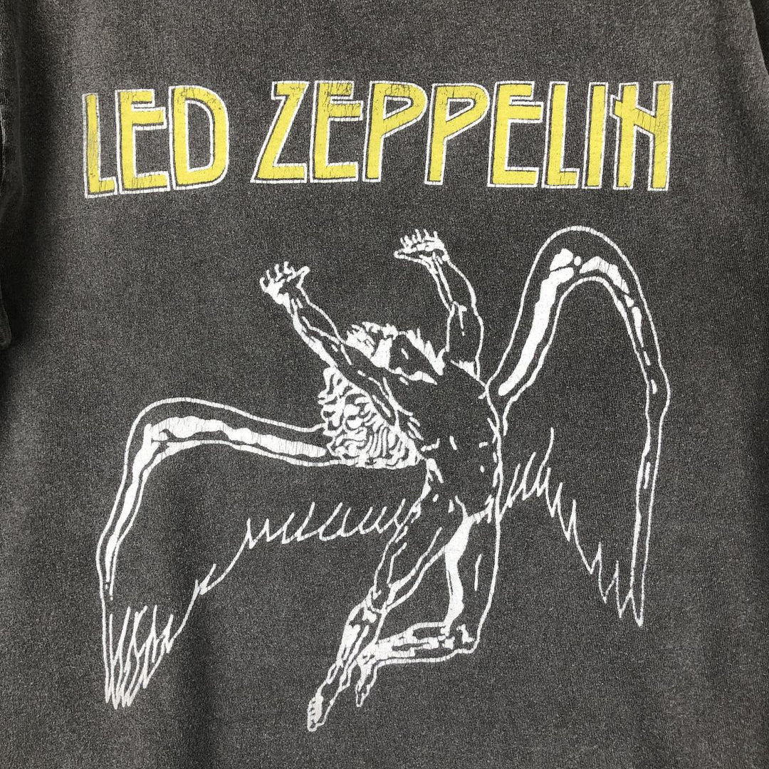 LED ZEPPELIN Led Zeppelin Band T-shirt Band T Men's S size cotton gray type Vintage Second Hand
