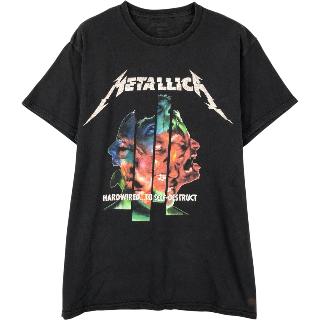 METALLICA Metallica Band T-shirt Band T Men's M size unclear black type Vintage Second Hand