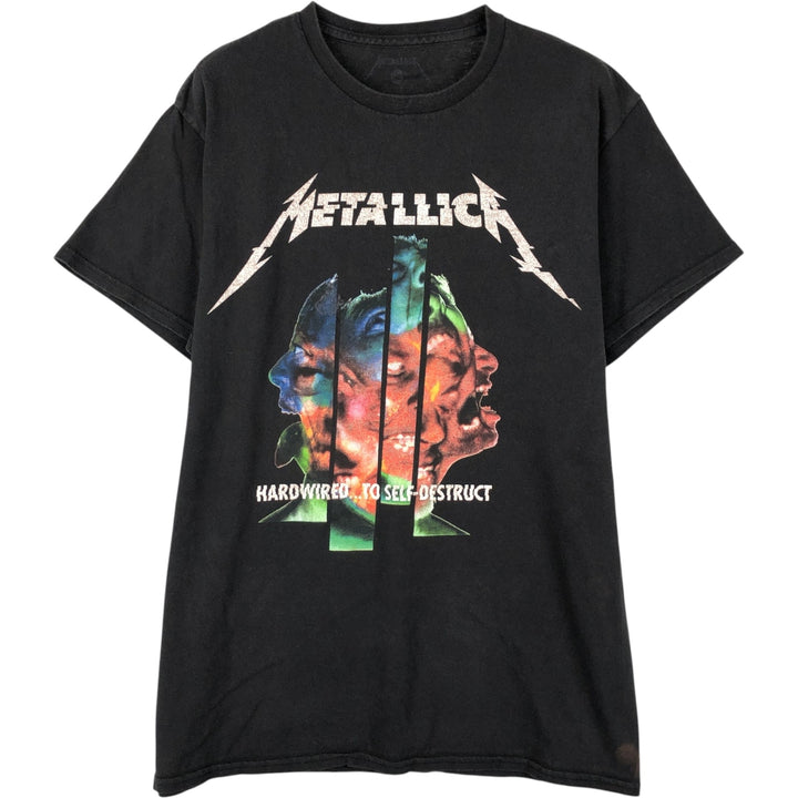 METALLICA Metallica Band T-shirt Band T Men's M size unclear black type Vintage Second Hand