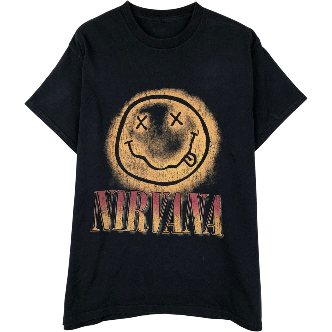 NIRVANA Nirvana Band T-shirt, Band T, Men's M size unclear black type Vintage Second Hand