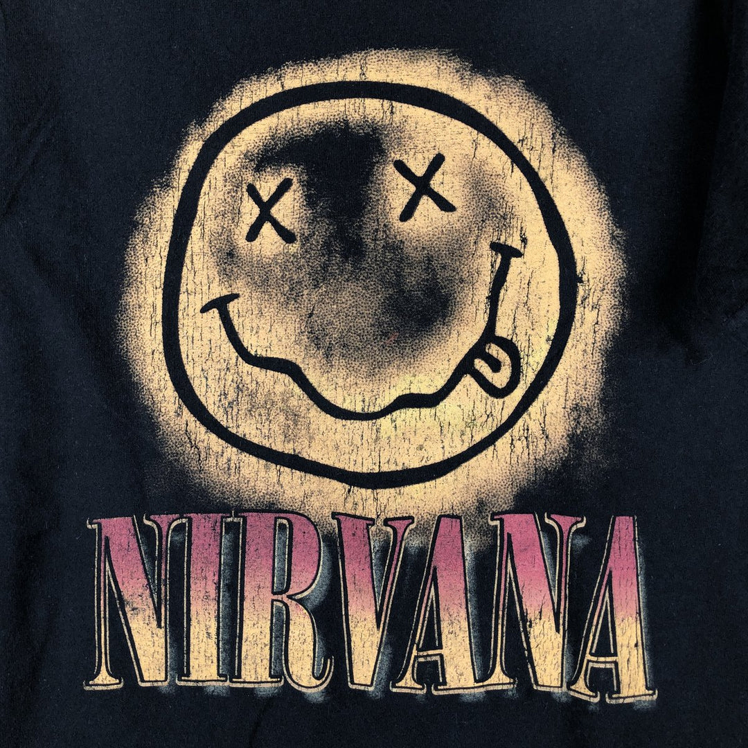 NIRVANA Nirvana Band T-shirt, Band T, Men's M size unclear black type Vintage Second Hand