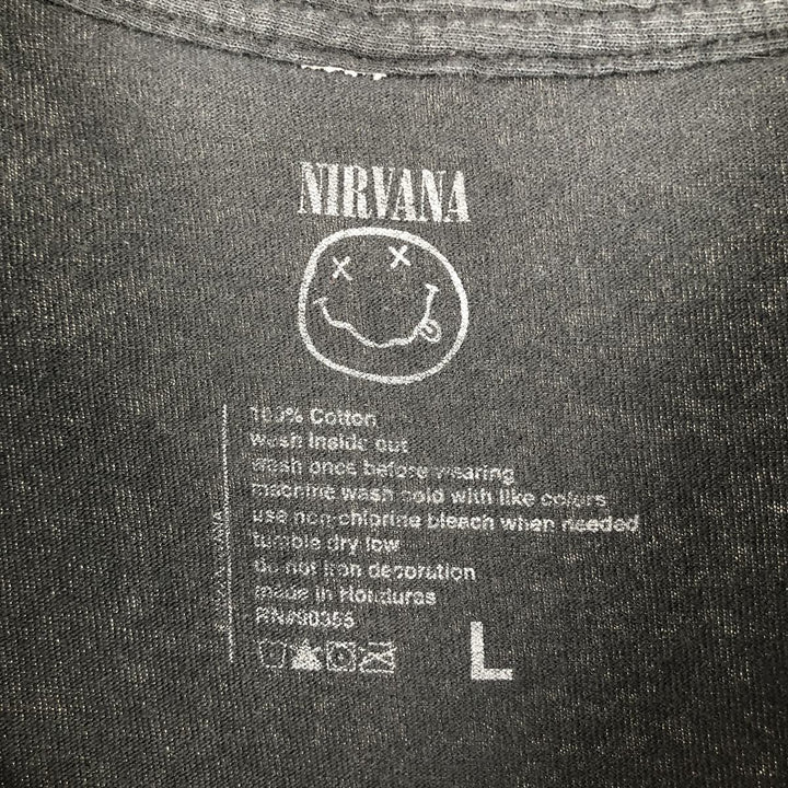 NIRVANA Nirvana Band T-shirt, Band T, Men's L size cotton black type Vintage Second Hand
