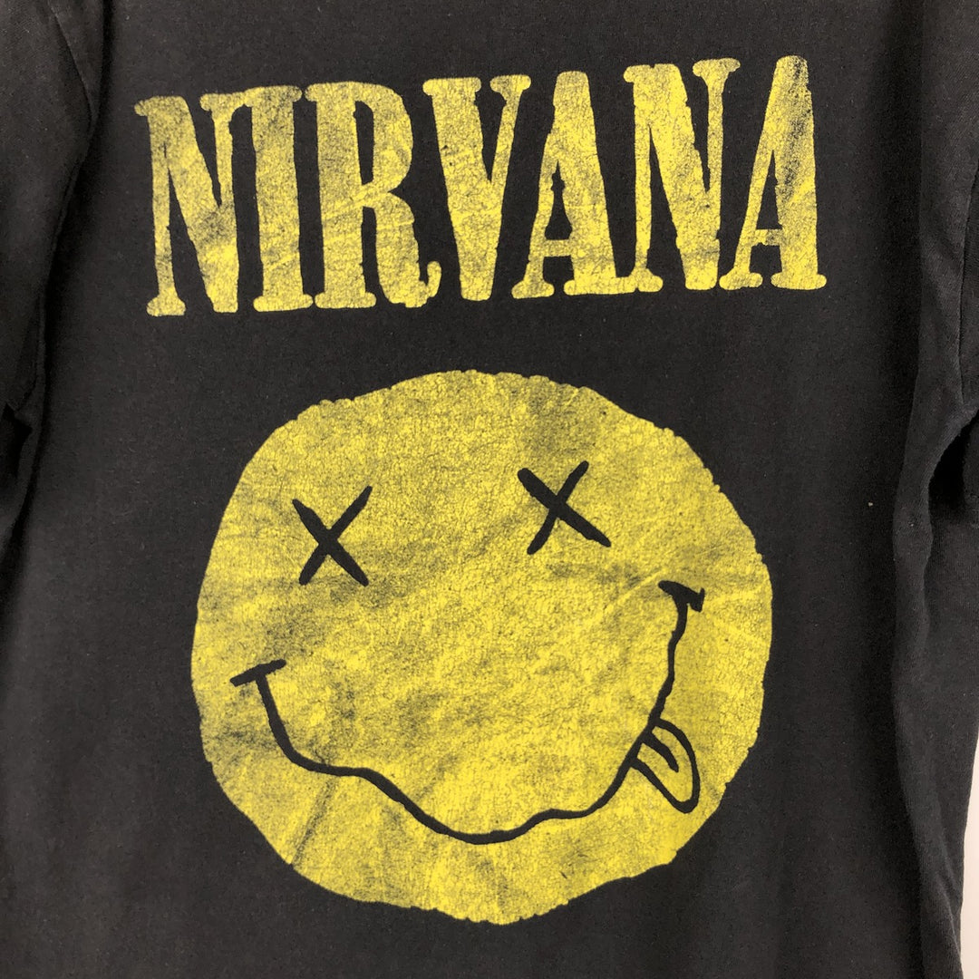 NIRVANA Nirvana Band T-shirt, Band T, Men's L size cotton black type Vintage Second Hand