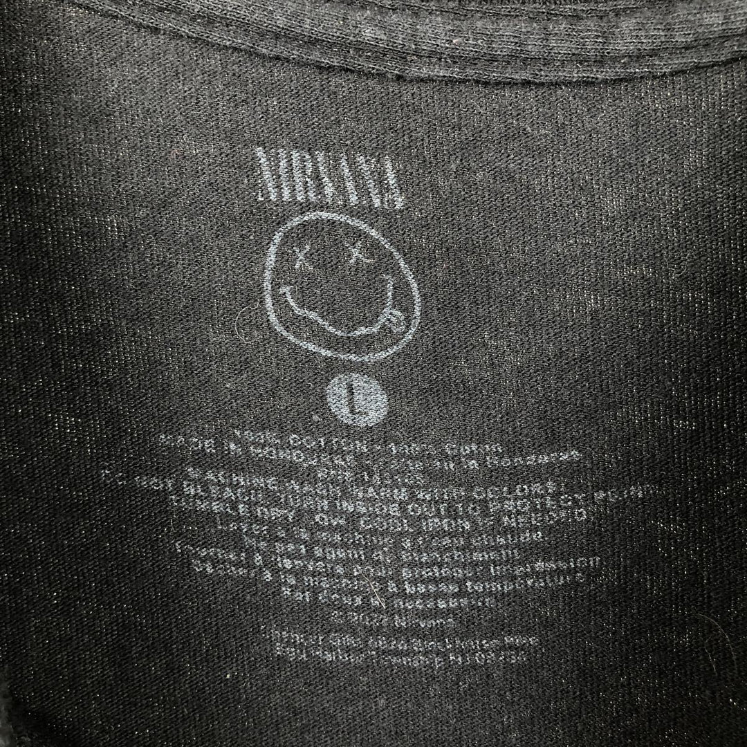 NIRVANA Nirvana Band T-shirt, Band T, Men's L size cotton black type Vintage Second Hand