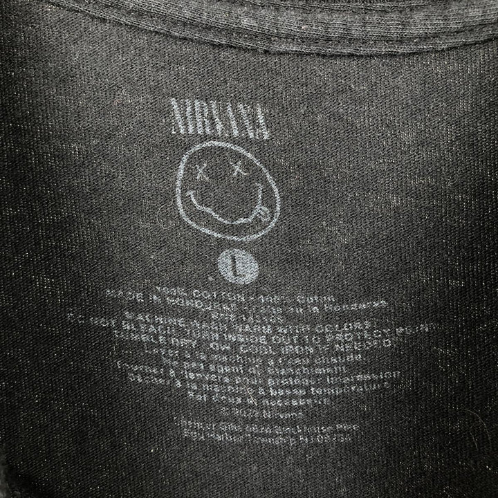 NIRVANA Nirvana Band T-shirt, Band T, Men's L size cotton black type Vintage Second Hand