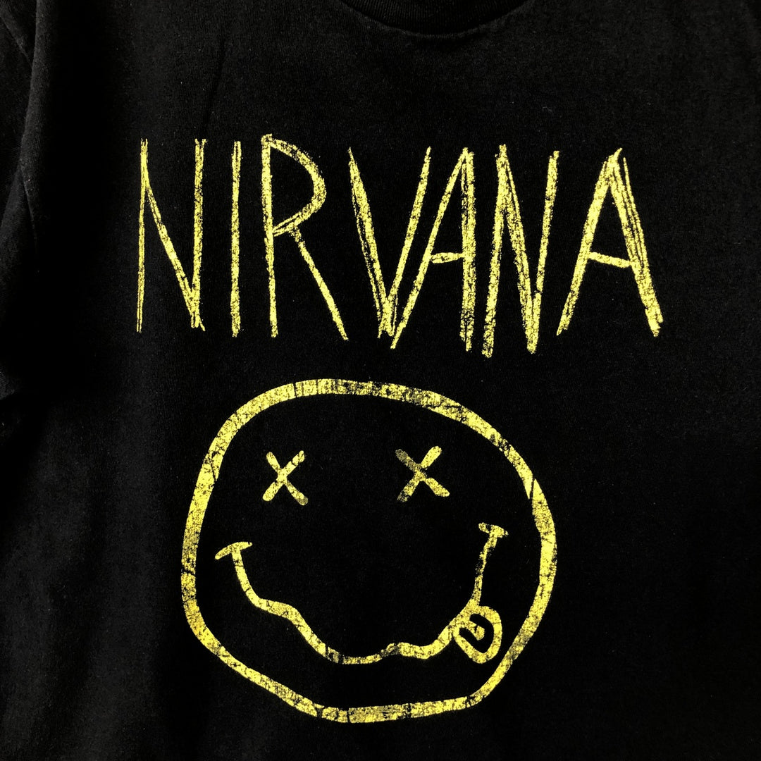 NIRVANA Nirvana Band T-shirt, Band T, Men's L size cotton black type Vintage Second Hand