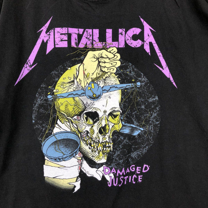 METALLICA Skull Pattern Band T-shirt Band Tee Men's M size cotton black type Vintage Second Hand